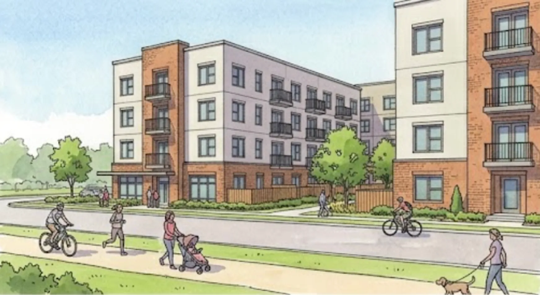Mission Built apartment community along the Santa Fe Trail in East Dallas